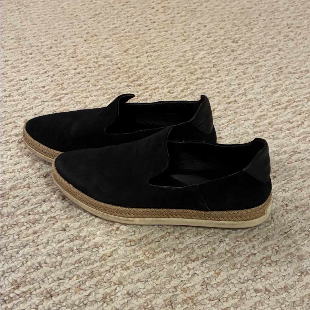 Vince Black Slip-On Espadrille Loafers